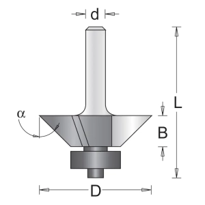 frez kątowy zewnętrzny z prowadzeniem 23.8x47x22mm, chwyt 8mm HiKOKI 754111