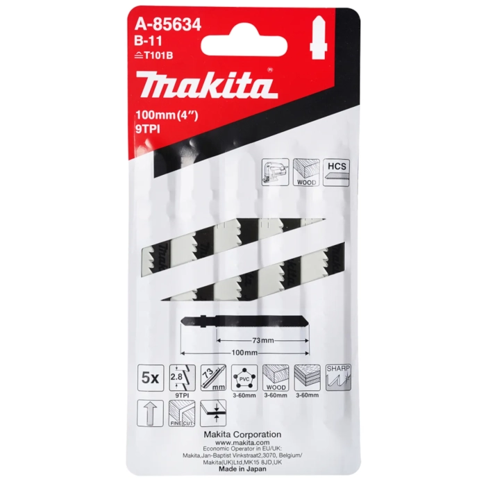 Makita A-85634 brzeszczot B-11 HCS 100x1,25mm 9 zębów/cal 5 szt