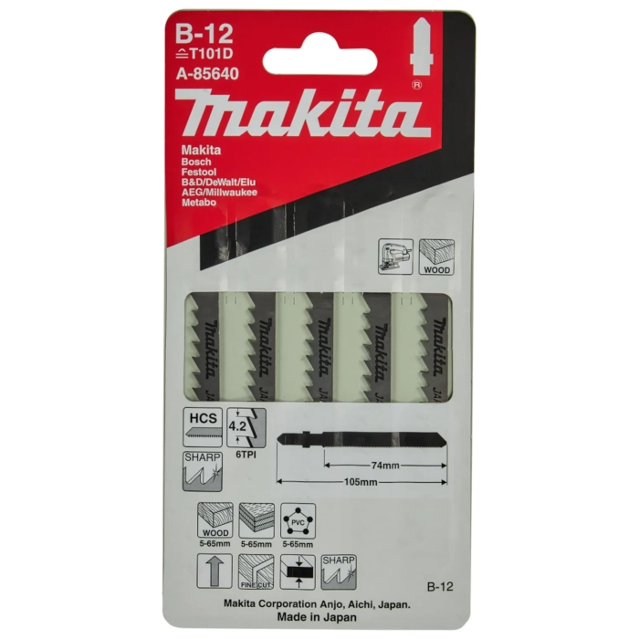 Makita A-85640 brzeszczot B-12 HCS 105x1,25mm 6 zębów/cal 5 szt