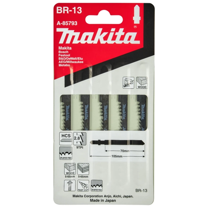 brzeszczot 5szt. BR-13 HCS 105x1,25mm 9 zębów/cal Makita A-85793