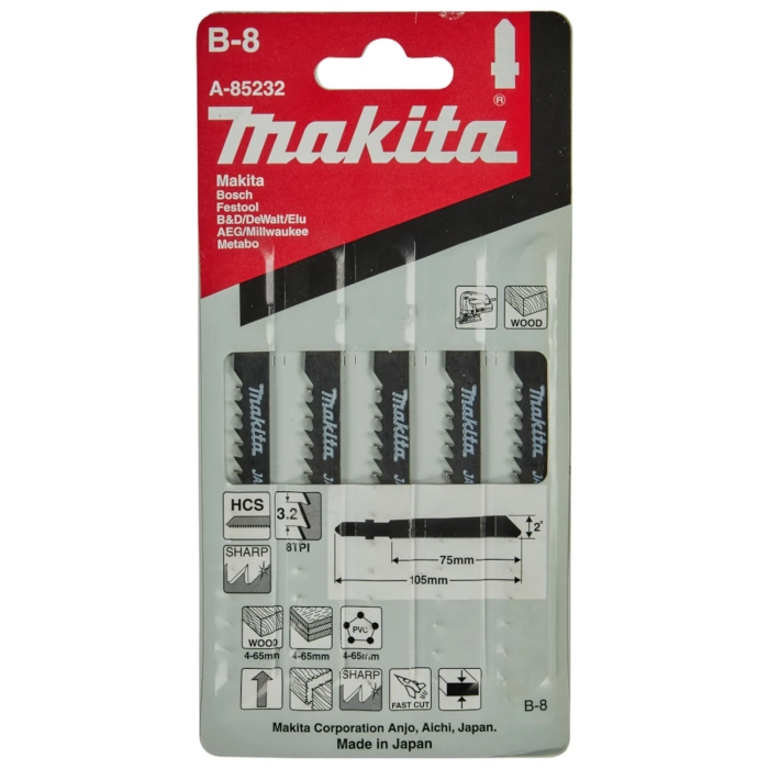 brzeszczot B-8 HCS 105x1,25mm 8 zębów/cal 5szt. Makita A-85232