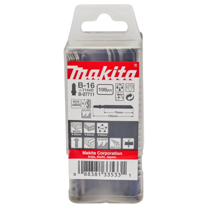 Makita B-07711 brzeszczot B-16 HCS 105 x 1,25 mm 6 zębów/cal 100 szt