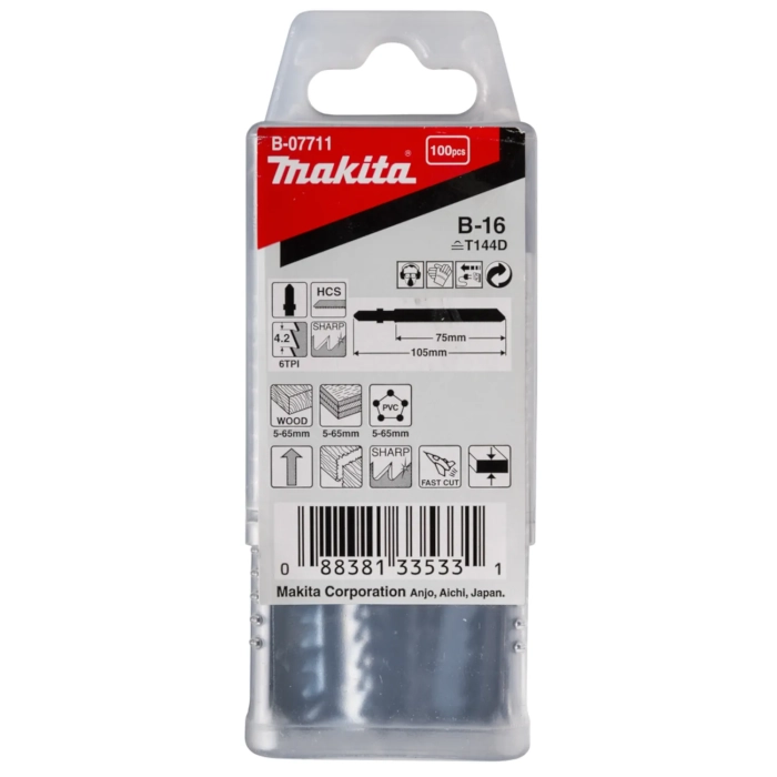 Makita B-07711 brzeszczot B-16 HCS 105 x 1,25 mm 6 zębów/cal 100 szt