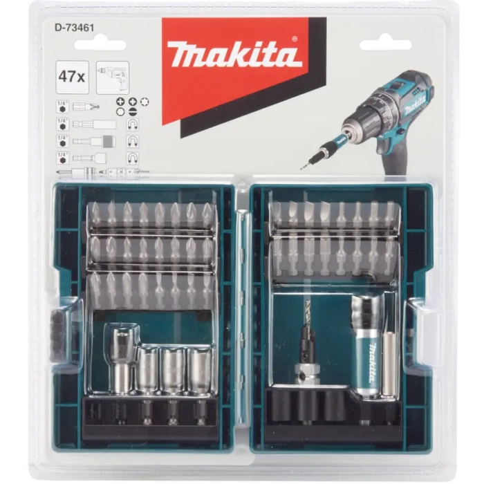 zestaw bitów i kluczy nasadowych Makita D-73461 47-częściowy