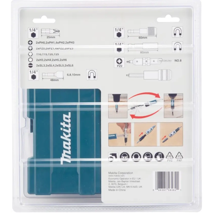 zestaw bitów i kluczy nasadowych Makita D-73461 47-częściowy