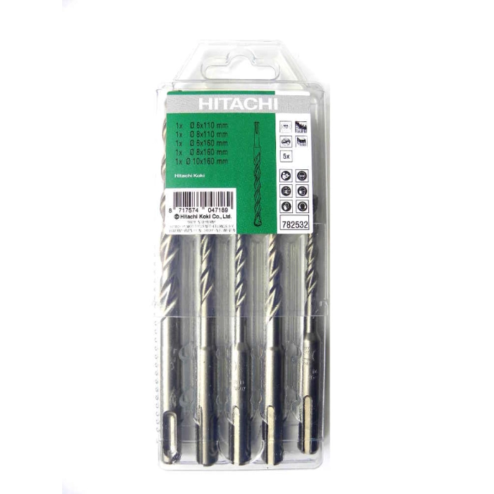 sds-plus premium MULTIPACK 6/8X110 + 6/8/10X160 (5 PCS) HiKOKI 782532