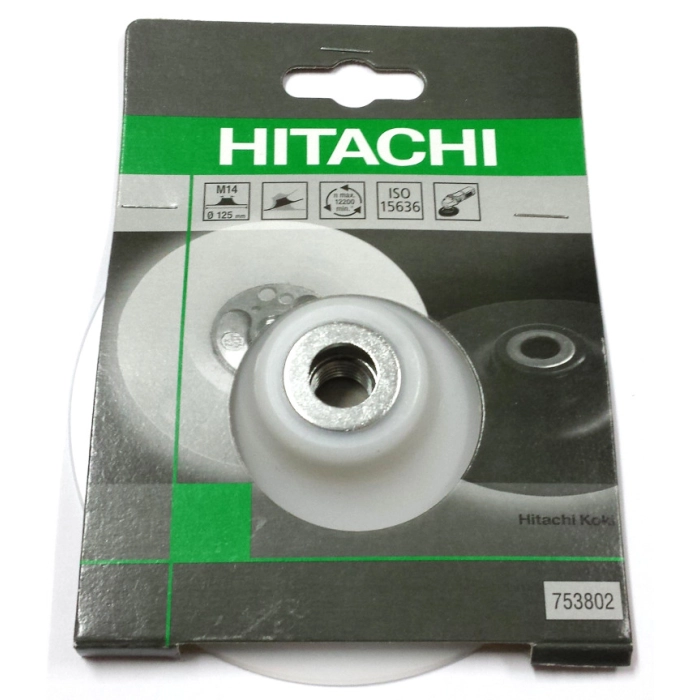 talerz podporowy do krążków fibrowych 125xM14 biały ISO 15636  HiKOKI 753802